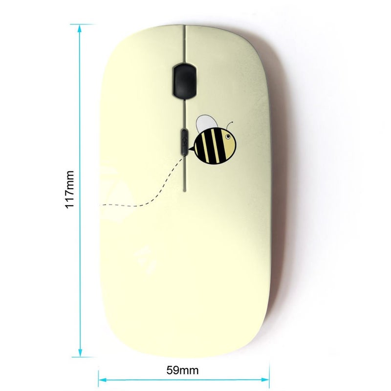 KOOLmouse ماوس KOOL [ ماوس لاسلكي بصري 2.4G [ نحلة صفراء لطيفة صيفية ] - Image 2